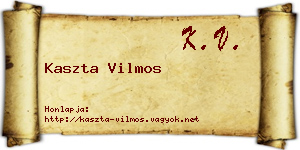 Kaszta Vilmos névjegykártya